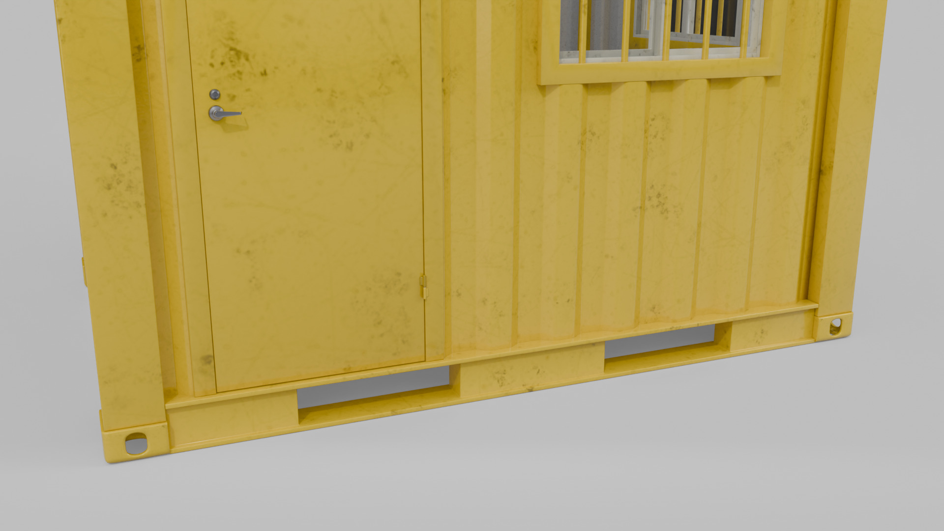 10ft Modified Shipping Container Room - Versatile Modular Space Low-poly 3D model_9