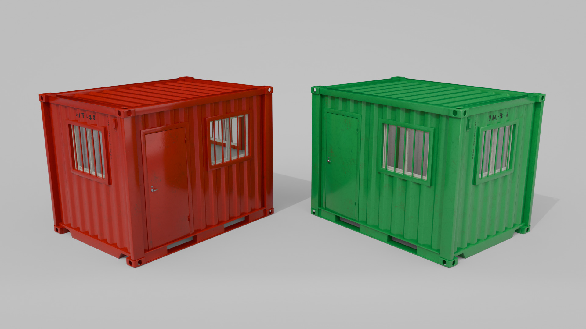 10ft Modified Shipping Container Room - Versatile Modular Space Low-poly 3D model_15
