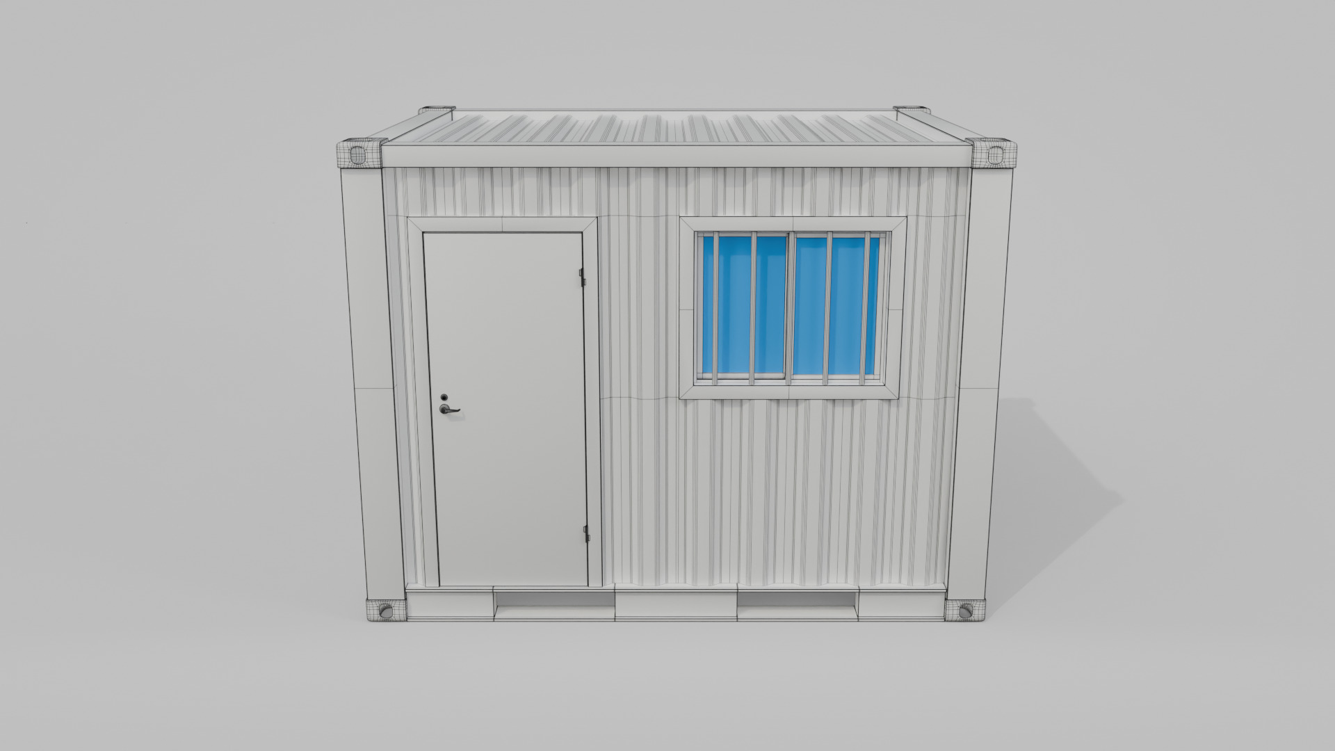 10ft Modified Shipping Container Room - Versatile Modular Space Low-poly 3D model_16