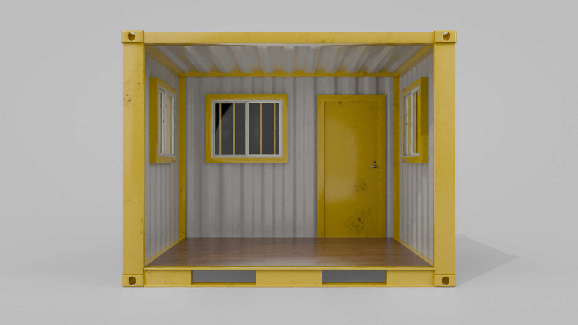 10ft Modified Shipping Container Room - Versatile Modular Space Low-poly 3D model_11