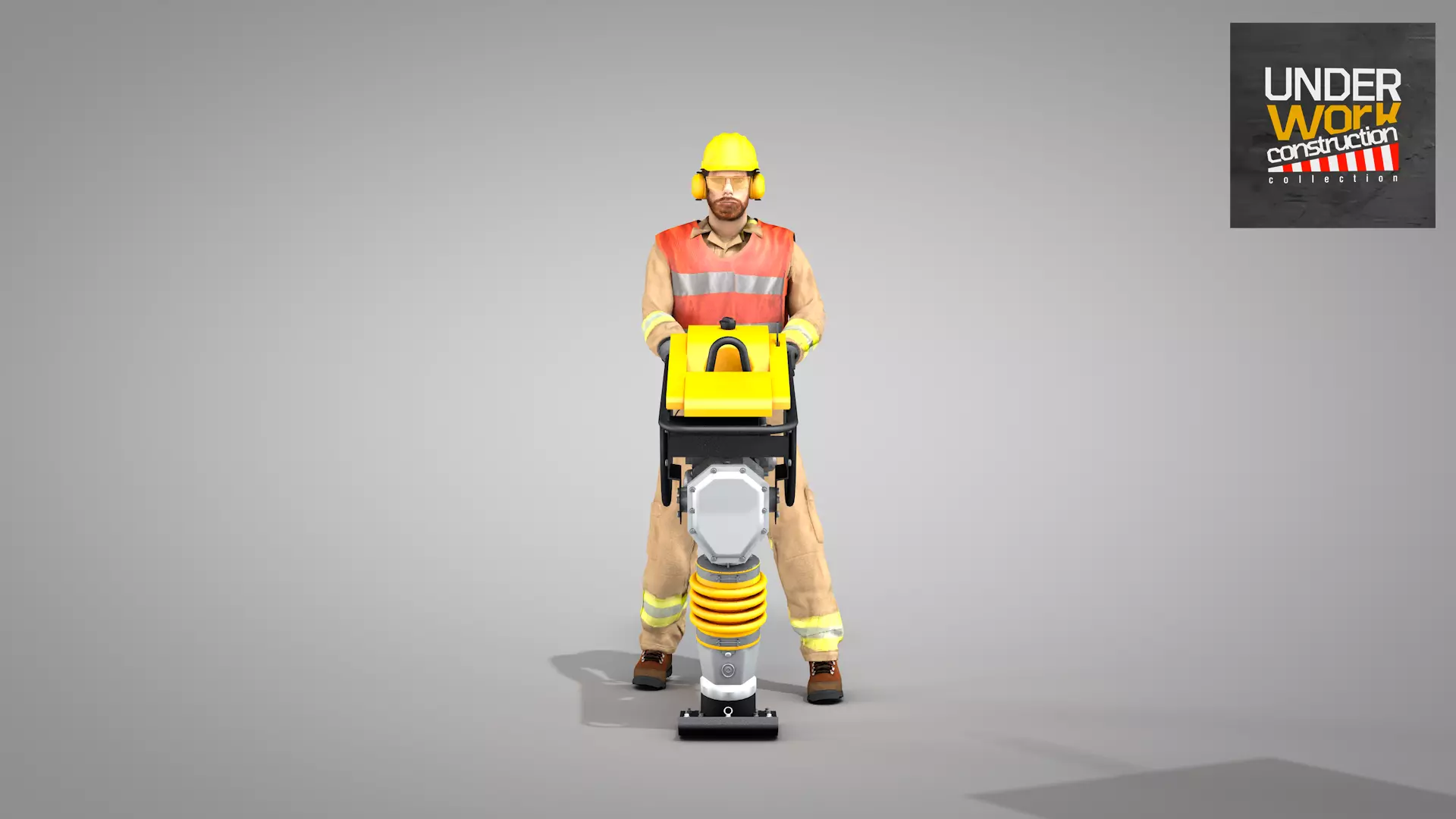 Builder Operating Soil Compactor 3D model_0