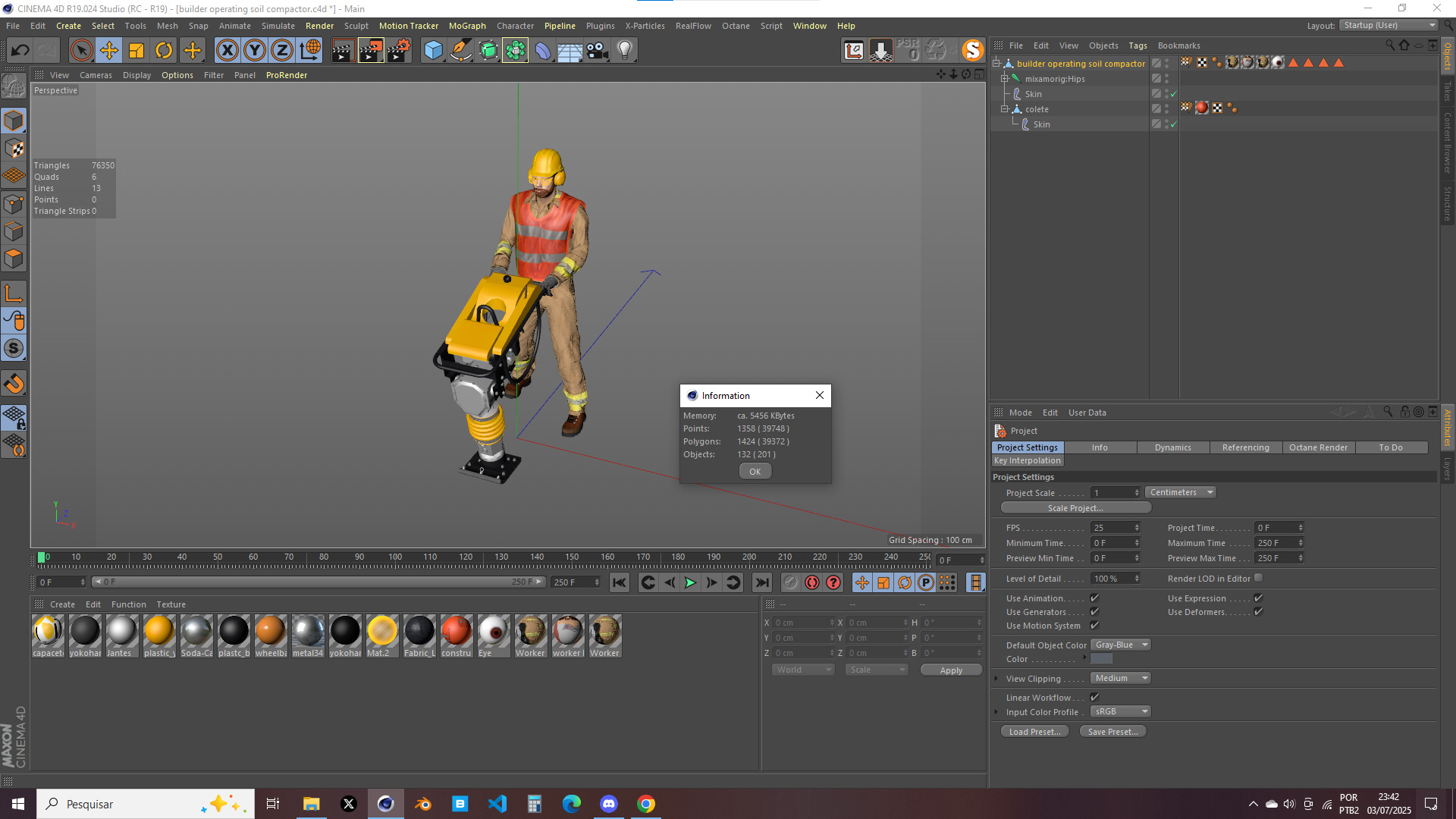Builder Operating Soil Compactor 3D model_14