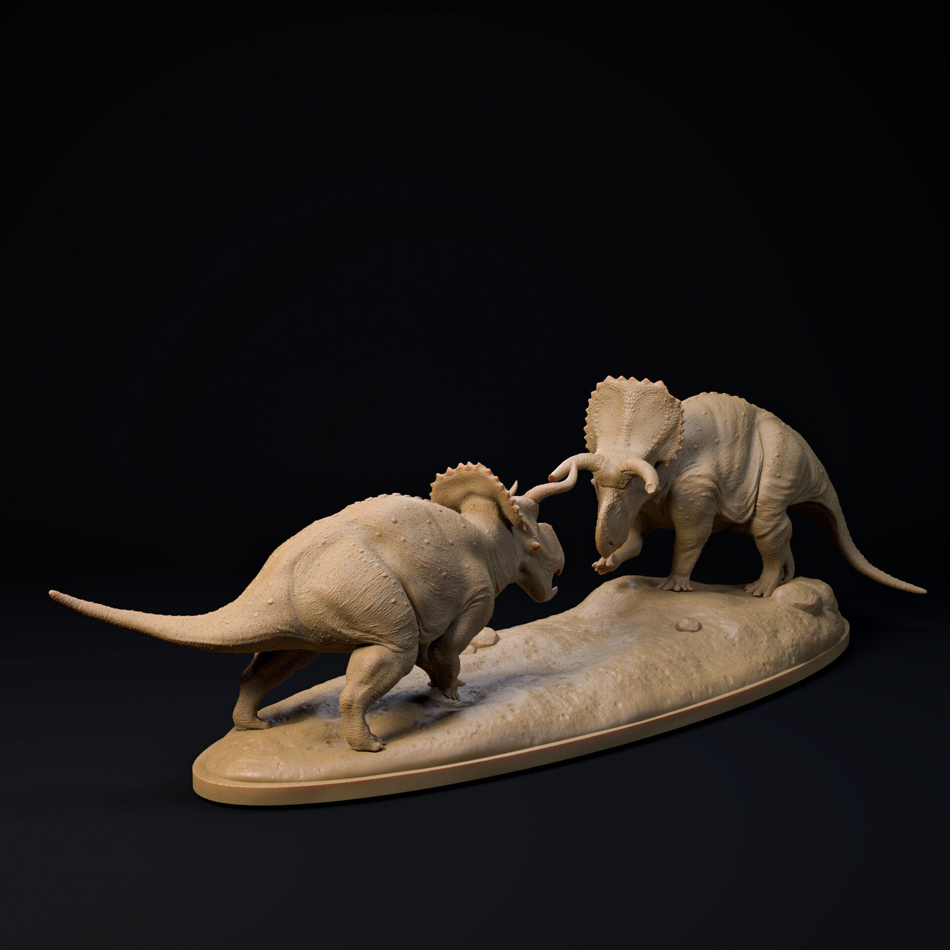 Nasutoceratops standoff 1-35 scale pre-supported dinosaur 3D print model_1