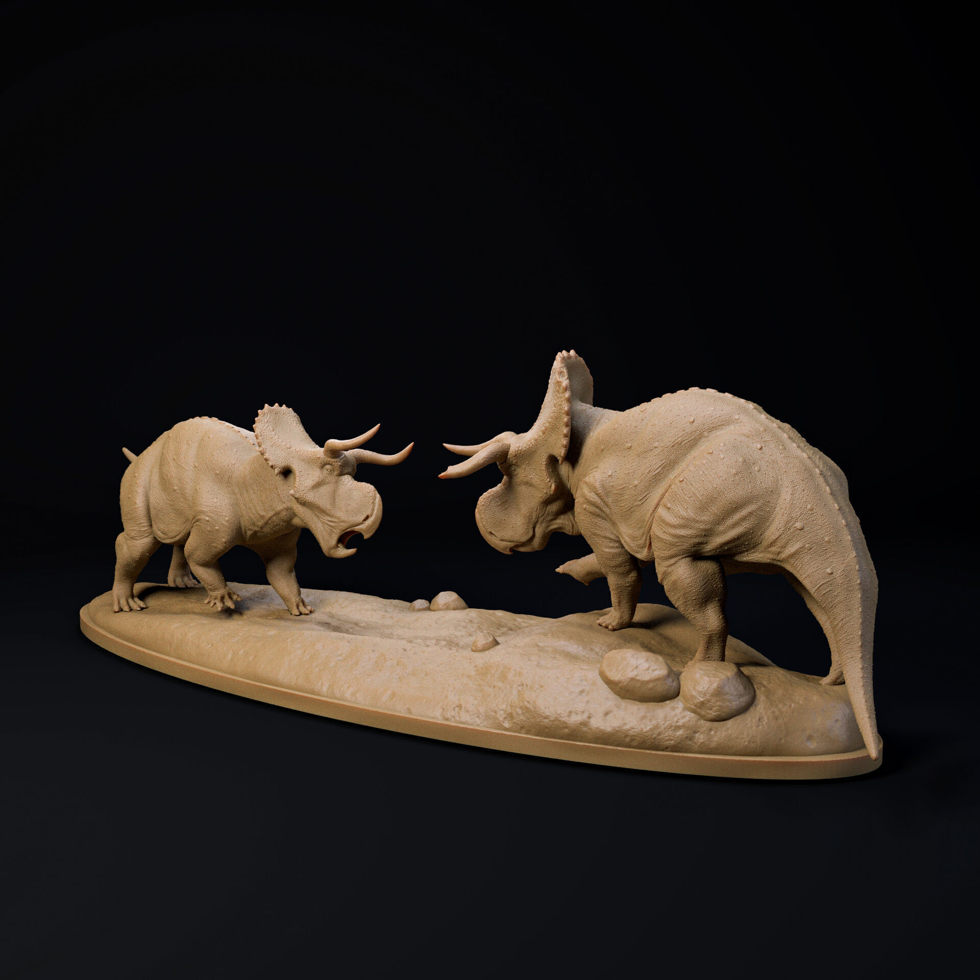 Nasutoceratops standoff 1-35 scale pre-supported dinosaur 3D print model_4