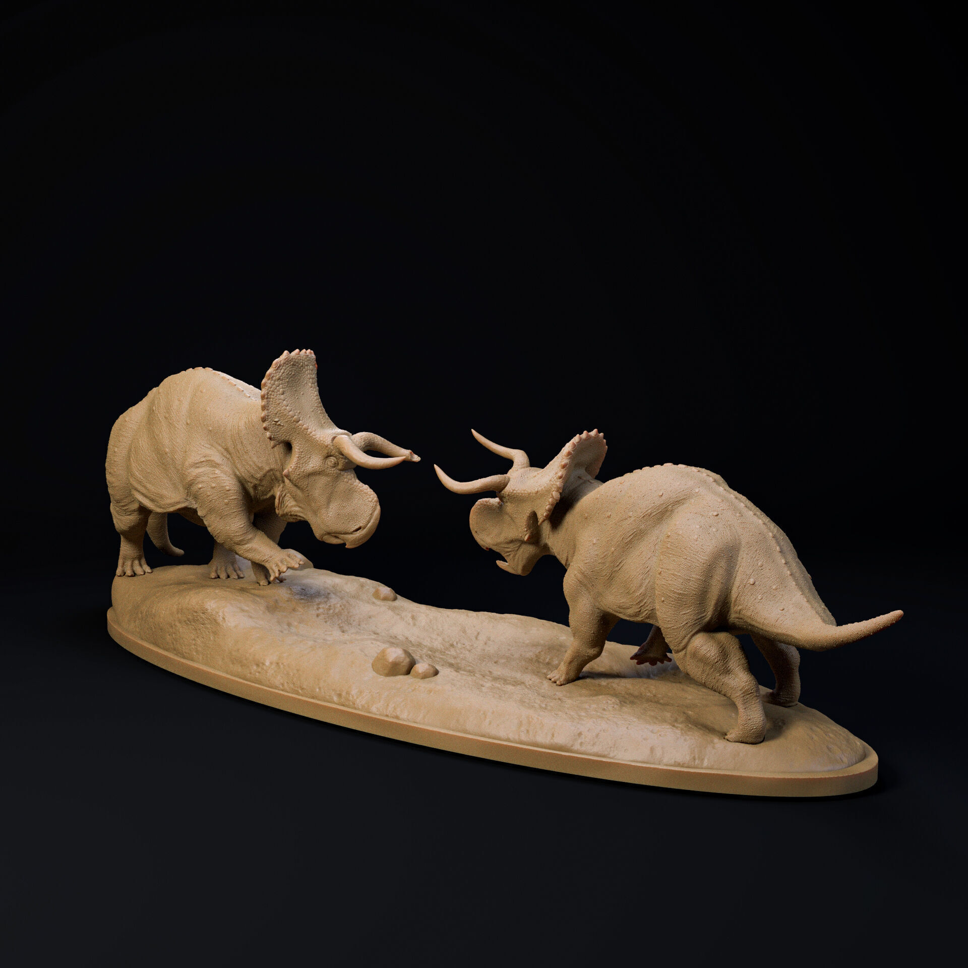 Nasutoceratops standoff 1-35 scale pre-supported dinosaur 3D print model_2