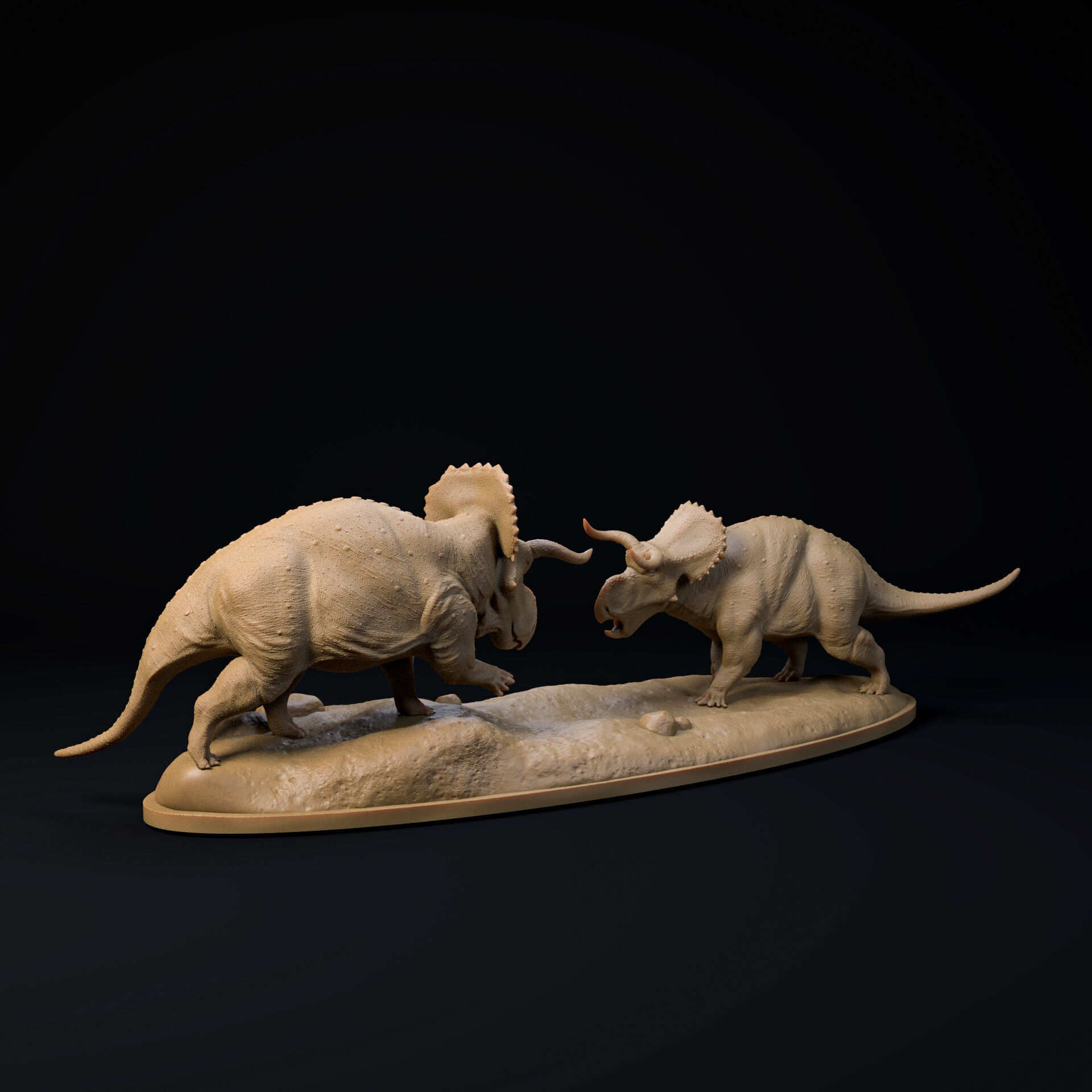 Nasutoceratops standoff 1-35 scale pre-supported dinosaur 3D print model_3