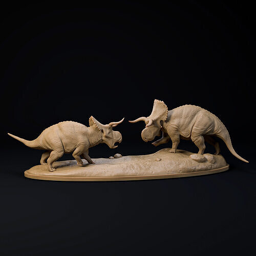 Nasutoceratops standoff 1-35 scale pre-supported dinosaur 3D print model