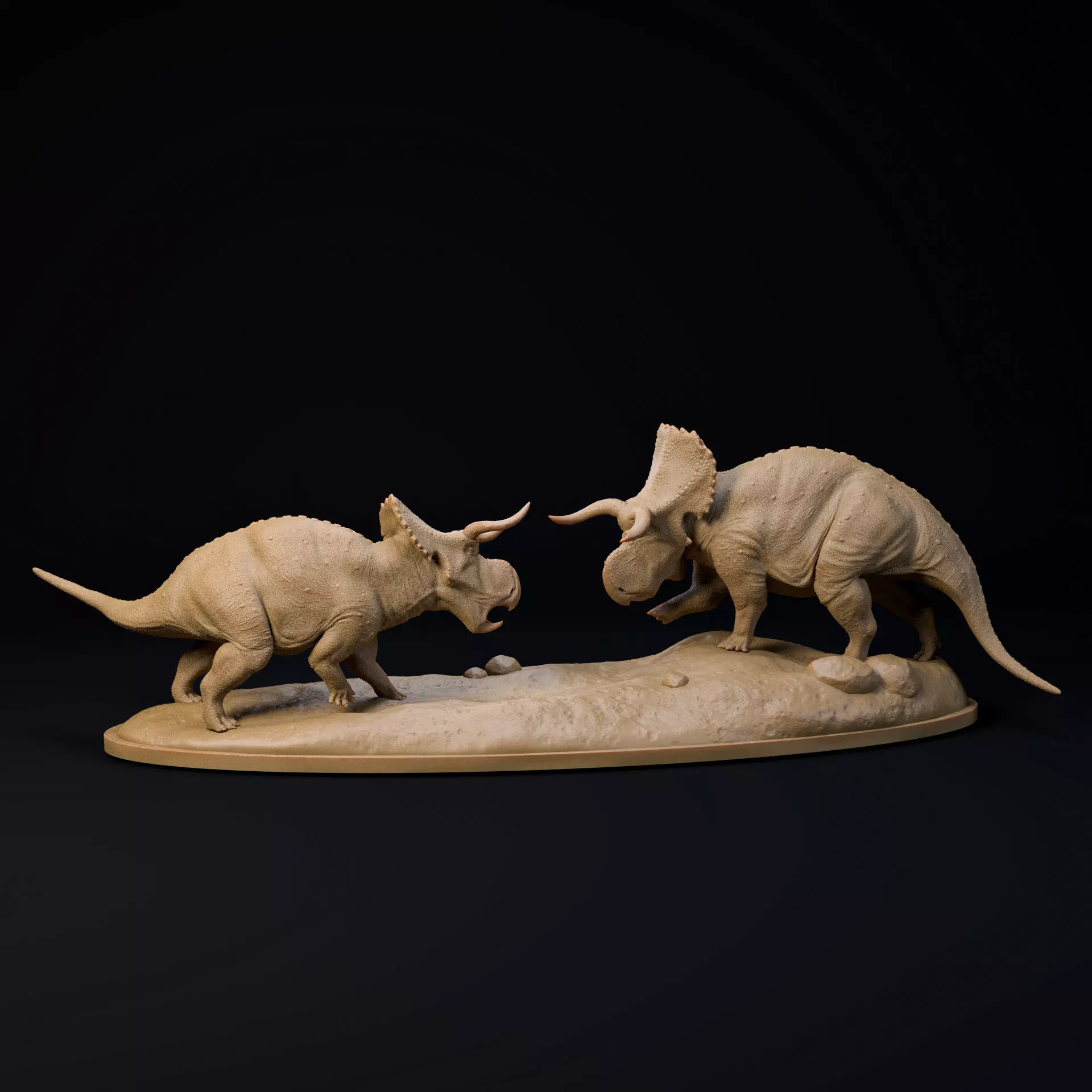 Nasutoceratops standoff 1-35 scale pre-supported dinosaur 3D print model_0