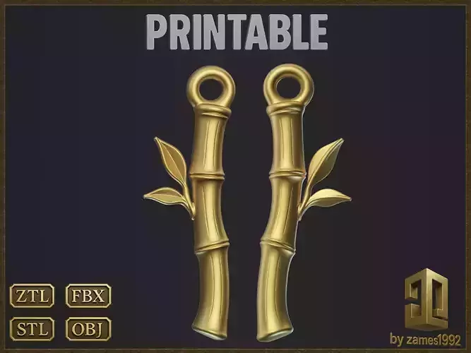 Stylized Bamboo for 3D printing and jewelry design 