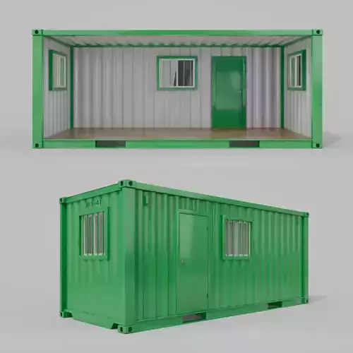 20ft Modified Shipping Container Room - Versatile Modular Space Low-poly 3D model