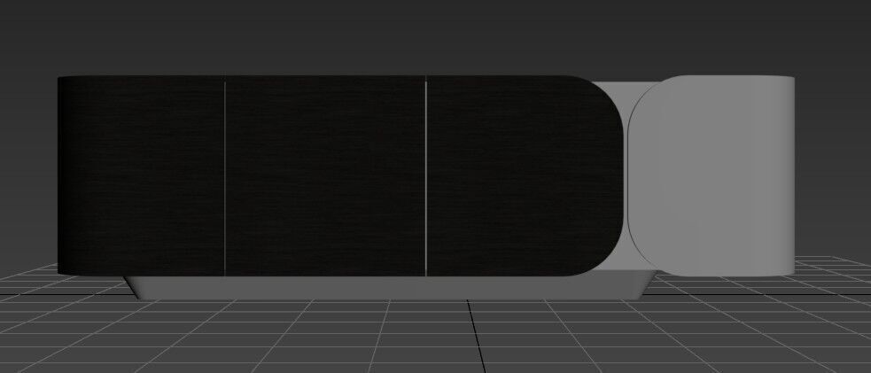 Modern Cabinet Curved Low-poly 3D model_28