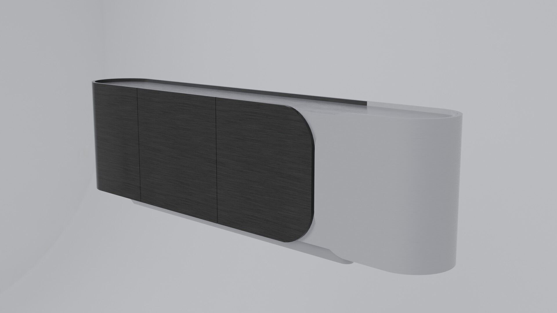 Modern Cabinet Curved Low-poly 3D model_17