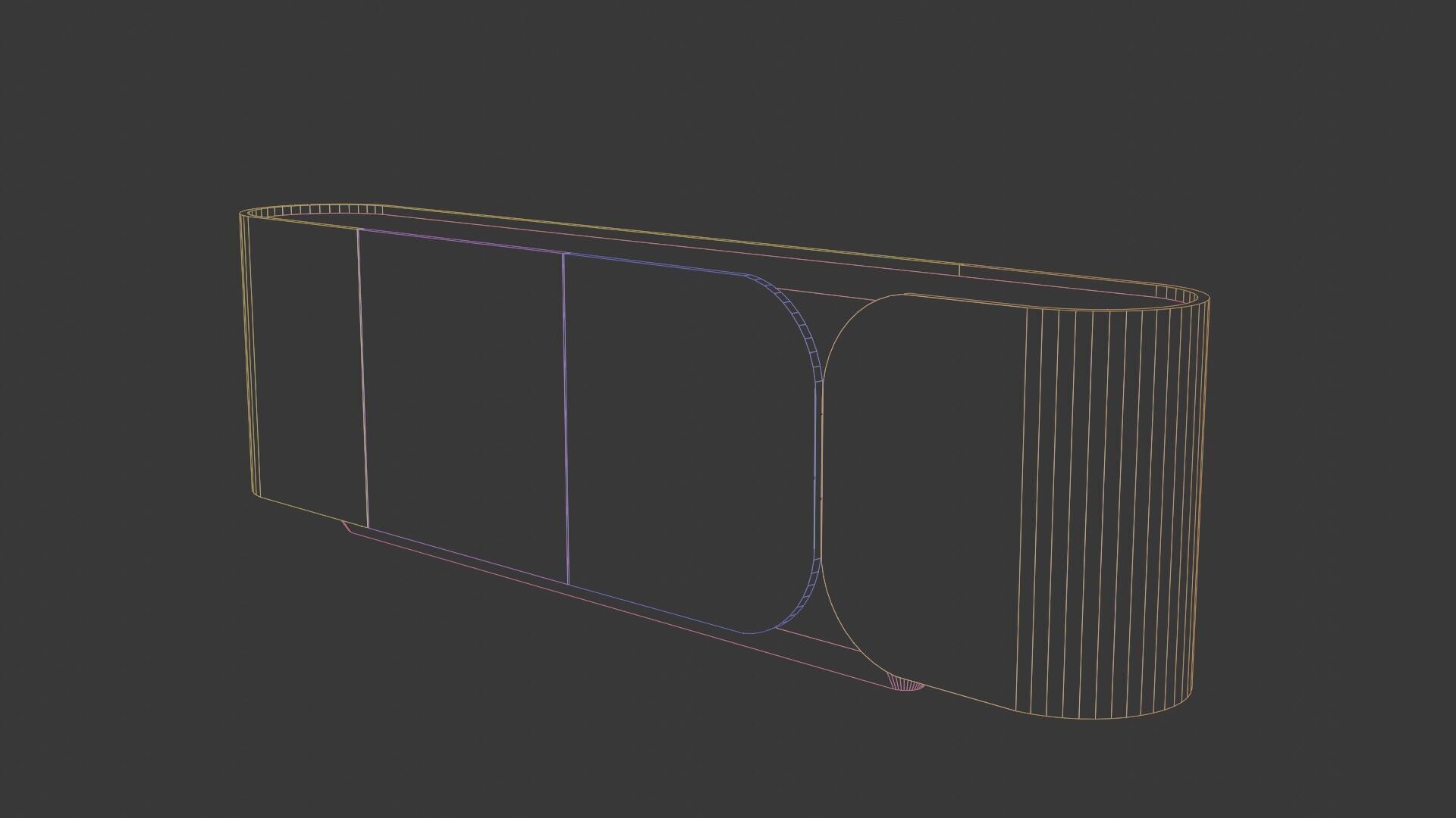 Modern Cabinet Curved Low-poly 3D model_14