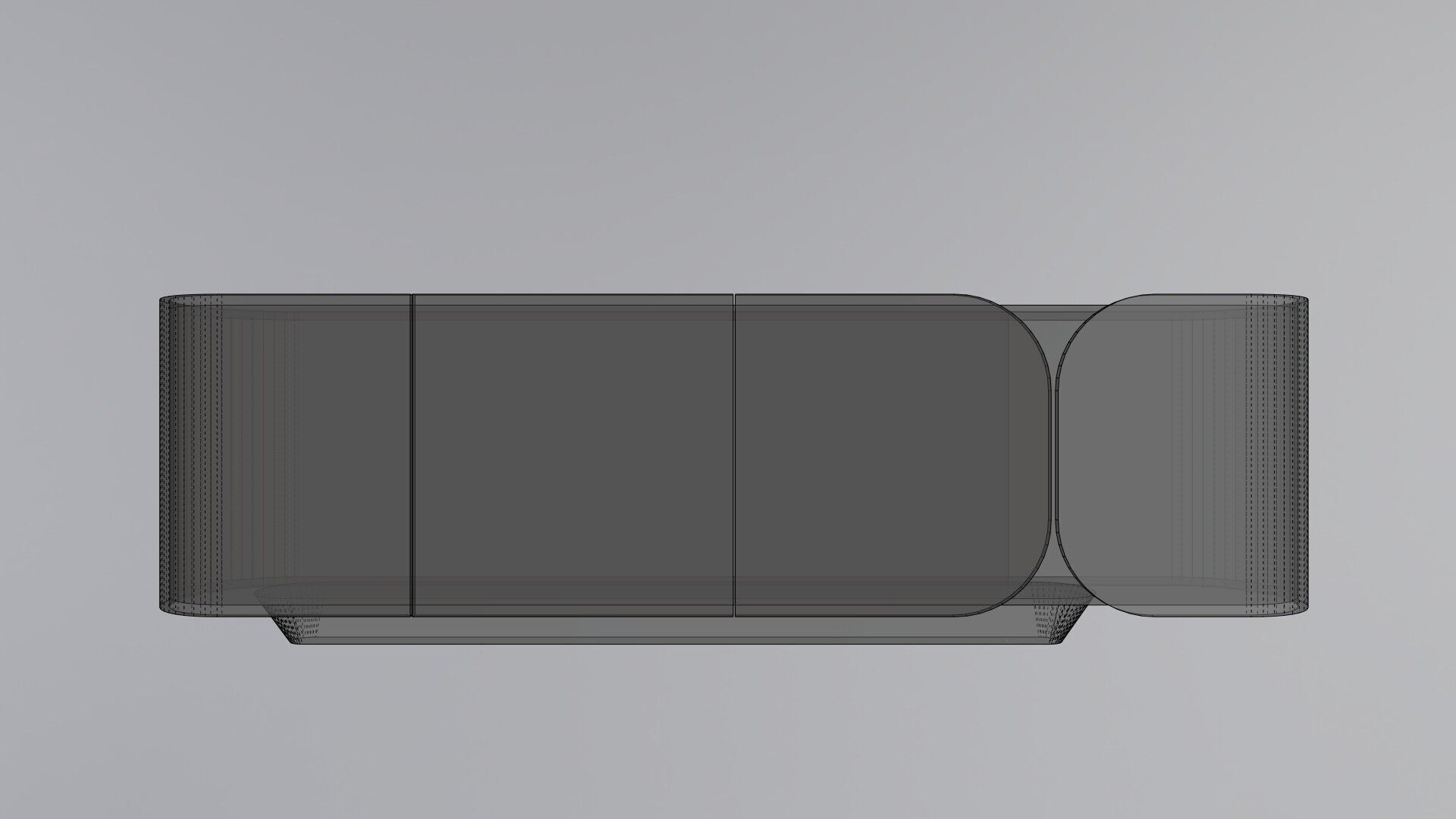 Modern Cabinet Curved Low-poly 3D model_7