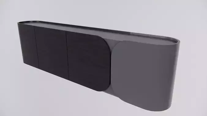 Modern Cabinet Curved Low-poly 3D model