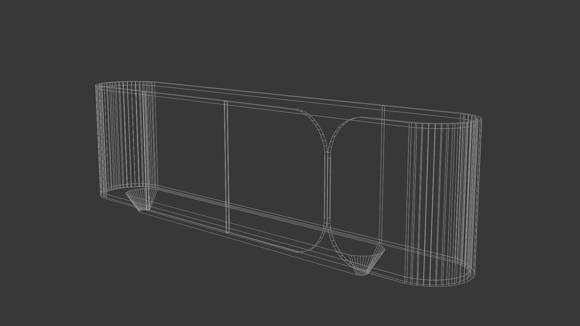 Modern Cabinet Curved Low-poly 3D model_15