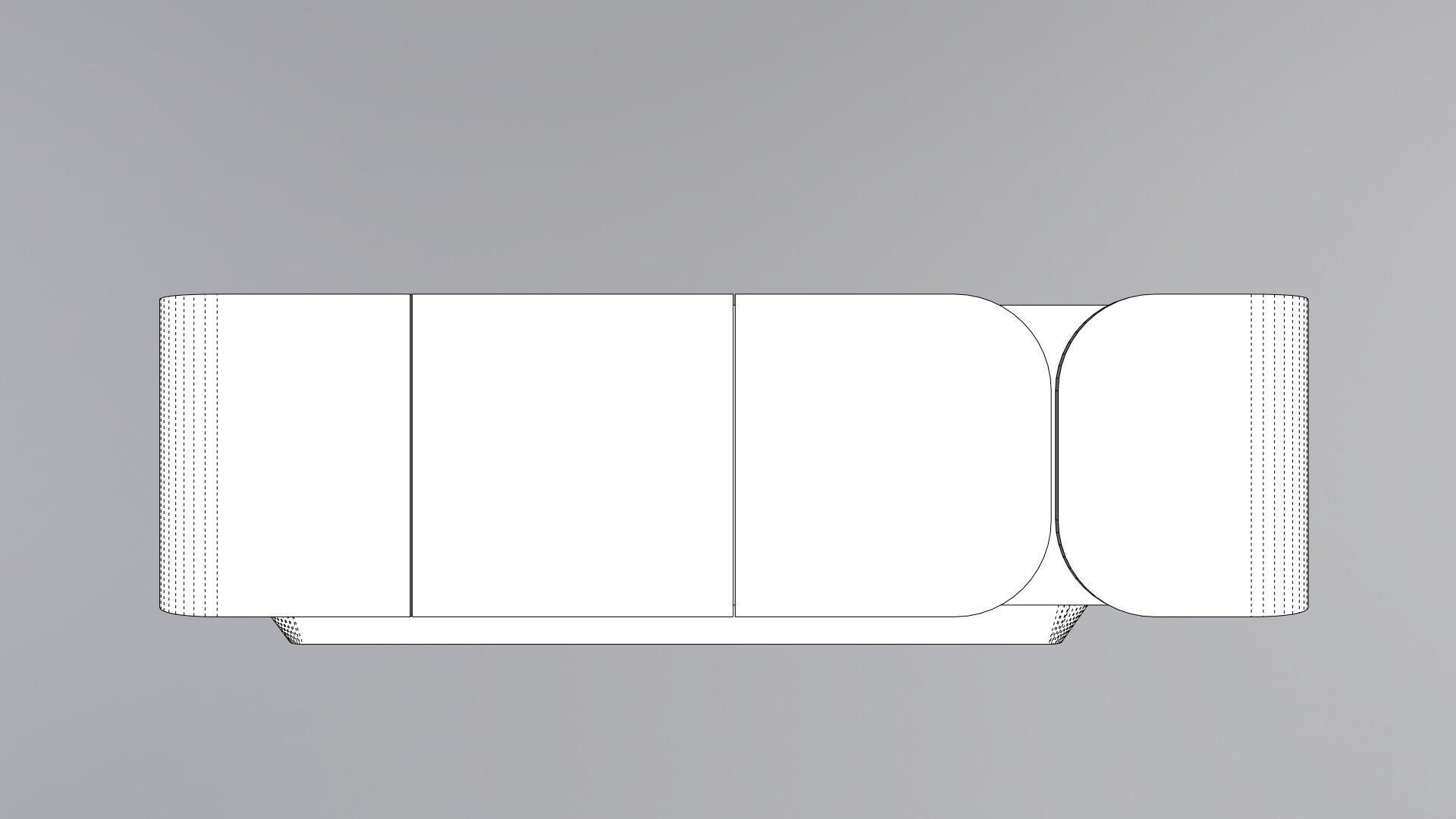 Modern Cabinet Curved Low-poly 3D model_6