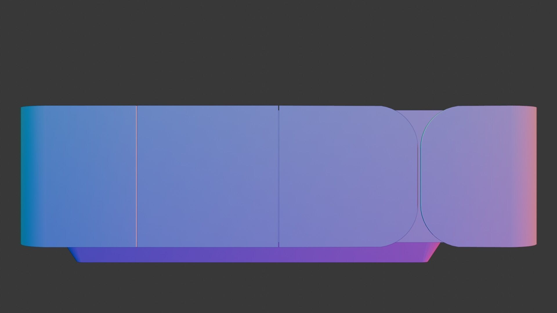 Modern Cabinet Curved Low-poly 3D model_21