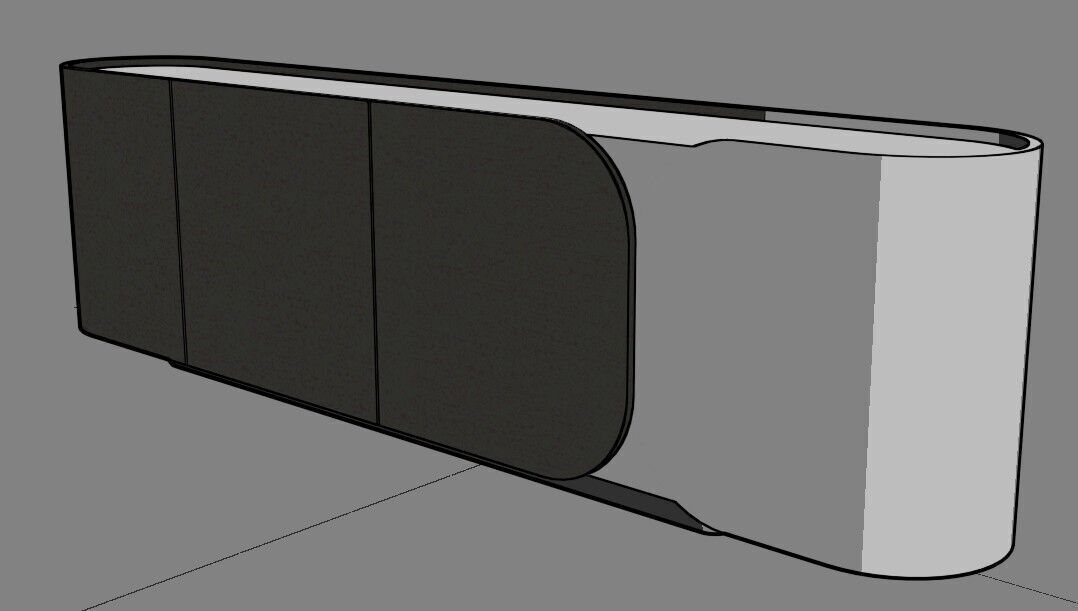 Modern Cabinet Curved Low-poly 3D model_34