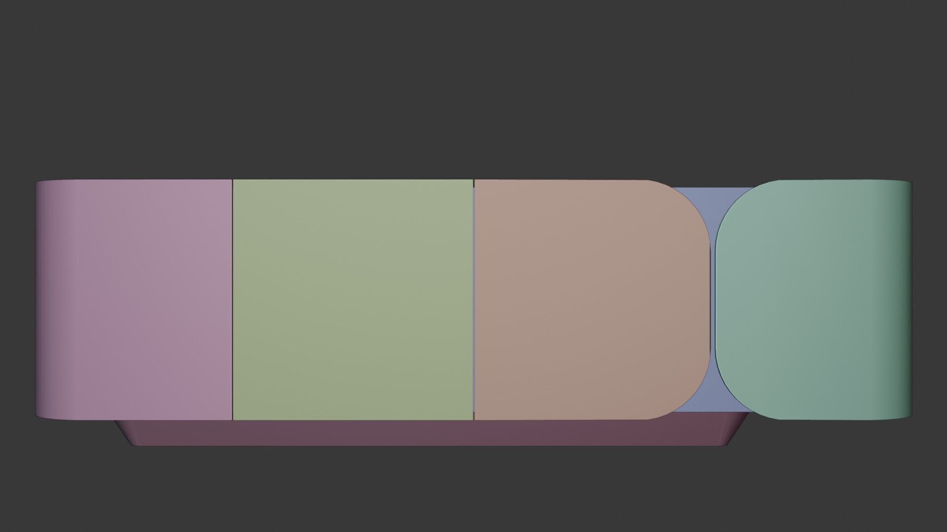 Modern Cabinet Curved Low-poly 3D model_19