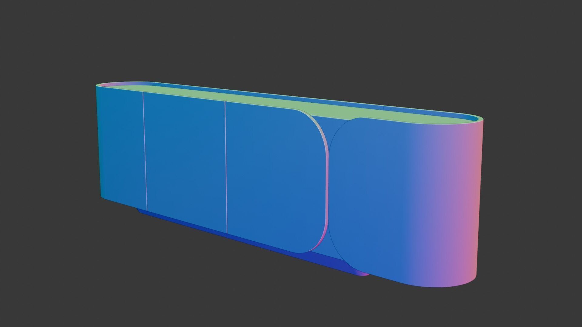 Modern Cabinet Curved Low-poly 3D model_11