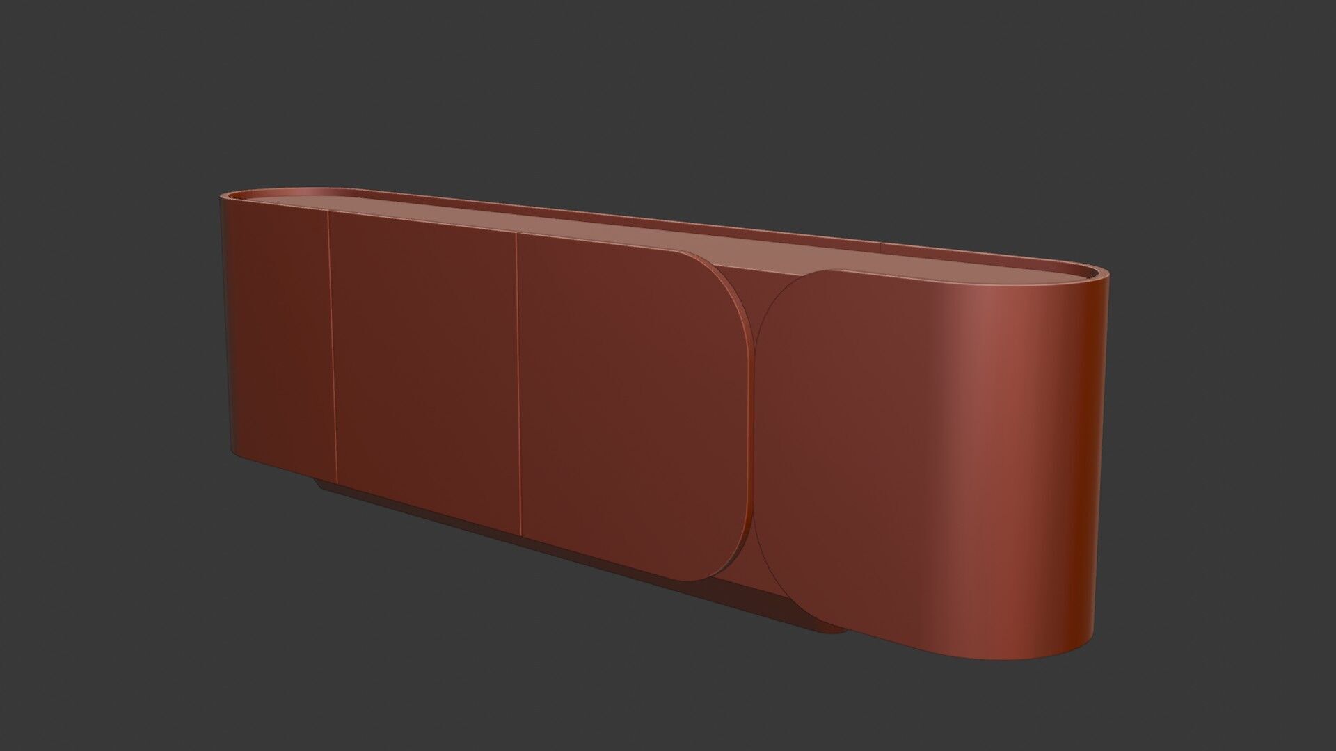 Modern Cabinet Curved Low-poly 3D model_12