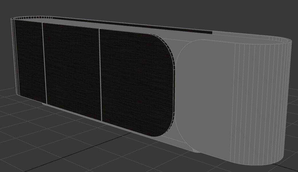 Modern Cabinet Curved Low-poly 3D model_35