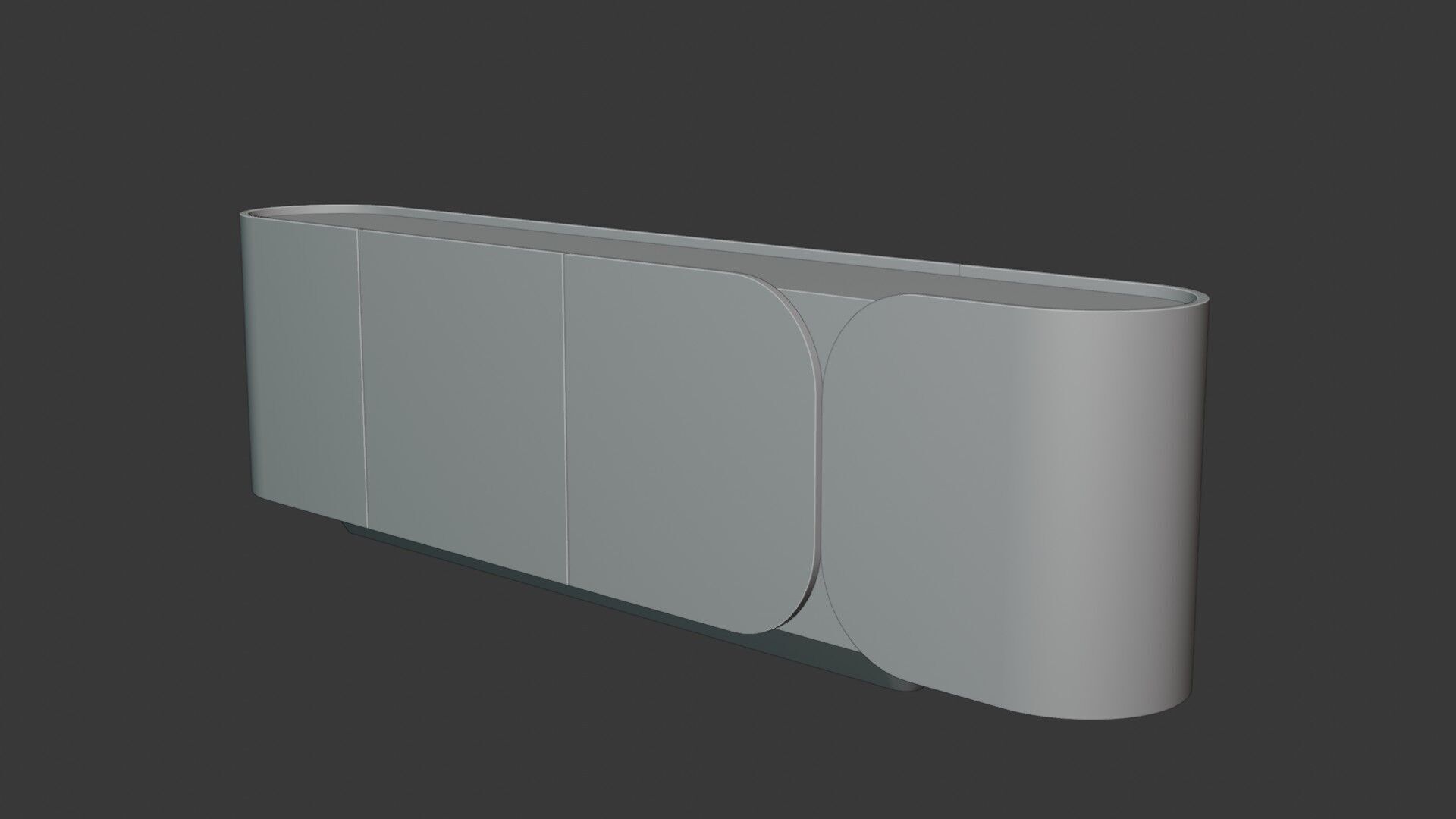 Modern Cabinet Curved Low-poly 3D model_8