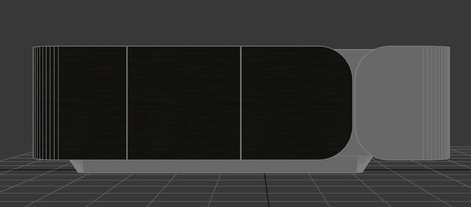 Modern Cabinet Curved Low-poly 3D model_31