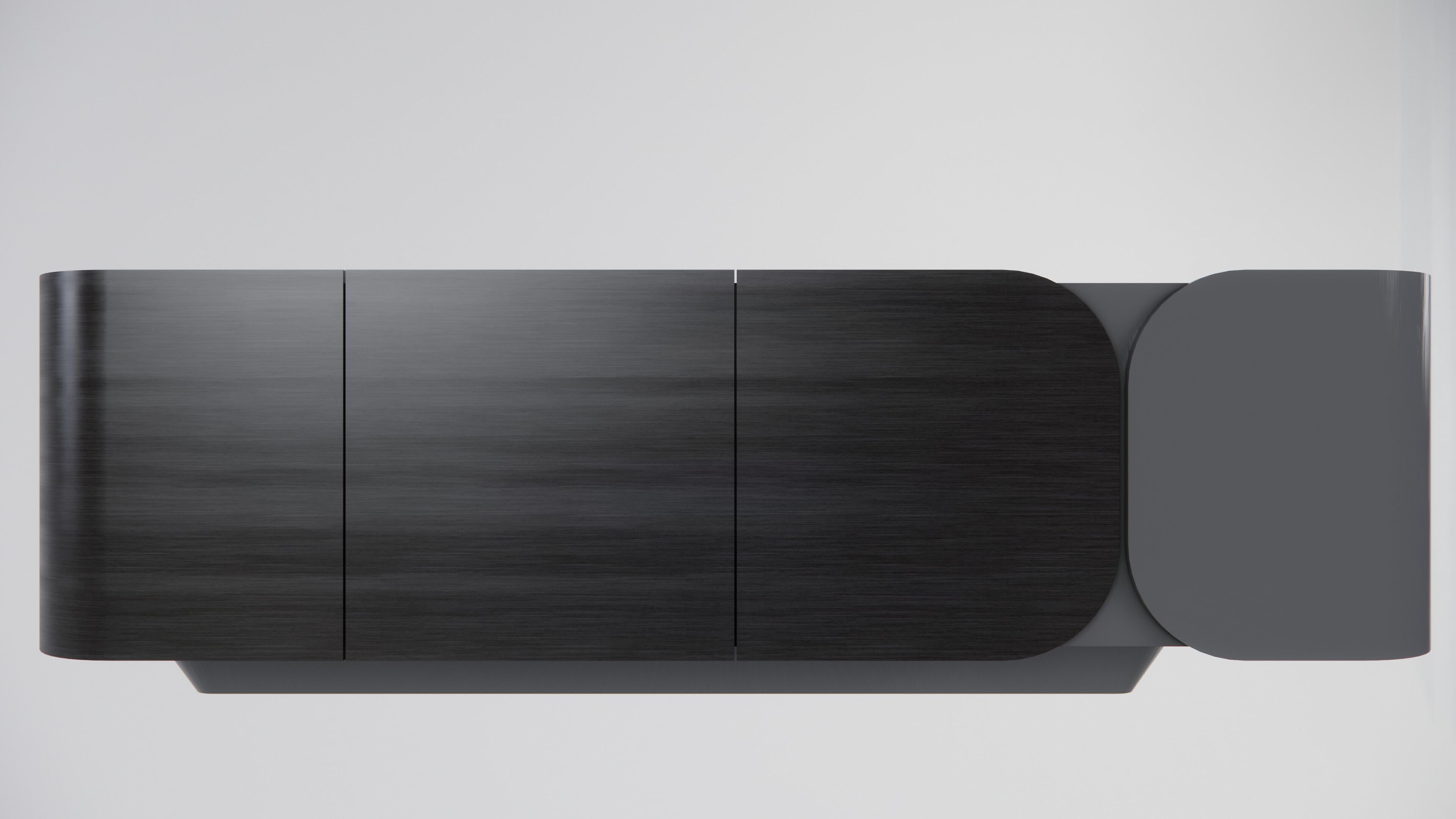 Modern Cabinet Curved Low-poly 3D model_1