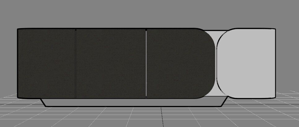 Modern Cabinet Curved Low-poly 3D model_30