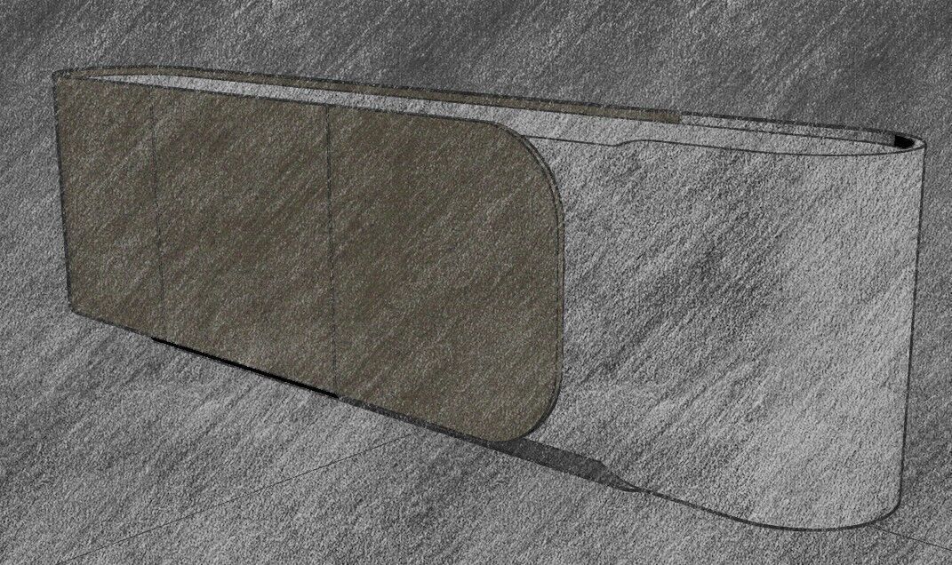 Modern Cabinet Curved Low-poly 3D model_33