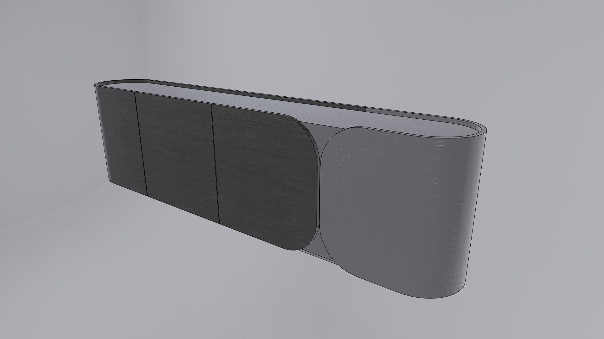 Modern Cabinet Curved Low-poly 3D model_2