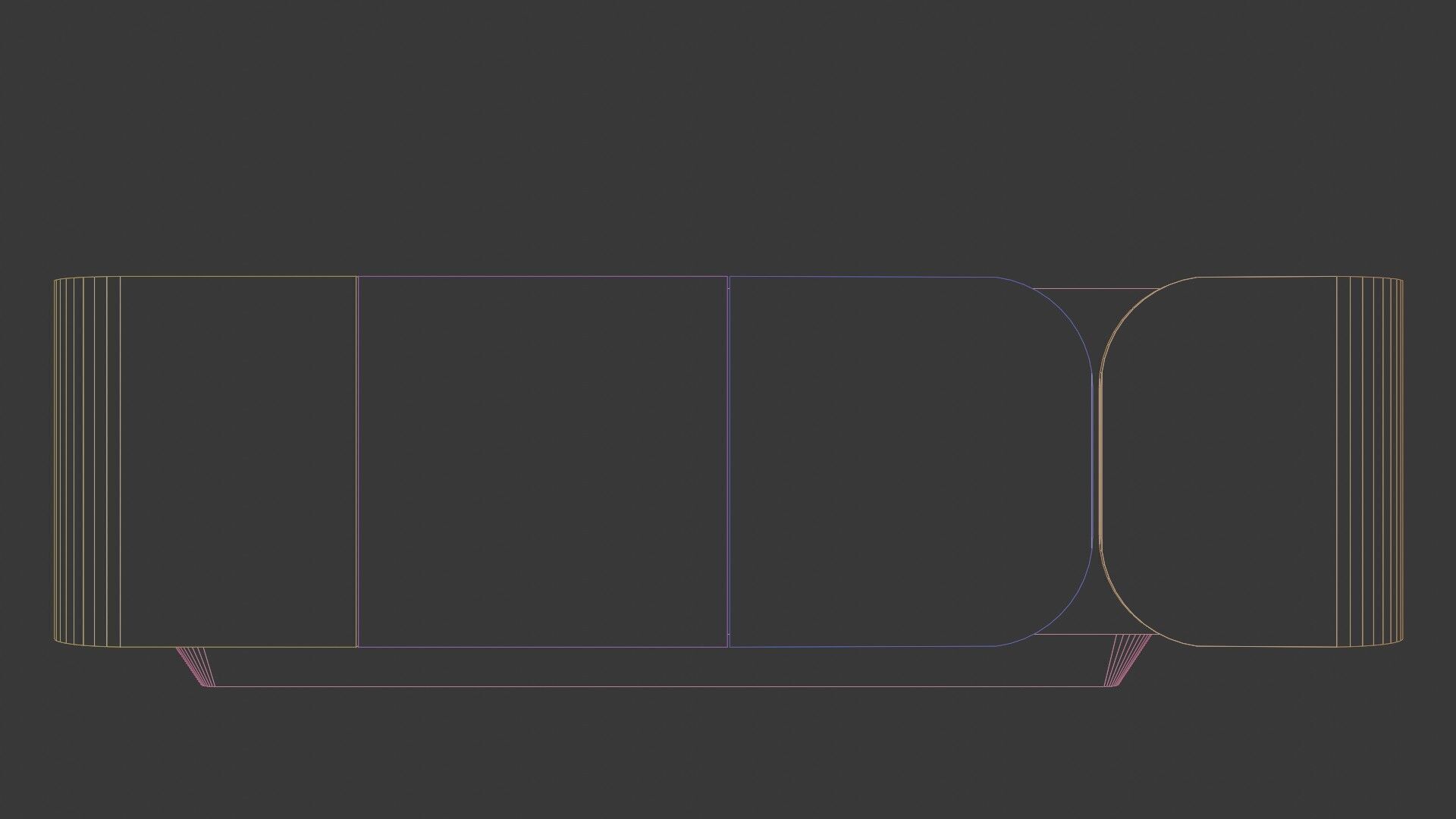 Modern Cabinet Curved Low-poly 3D model_24