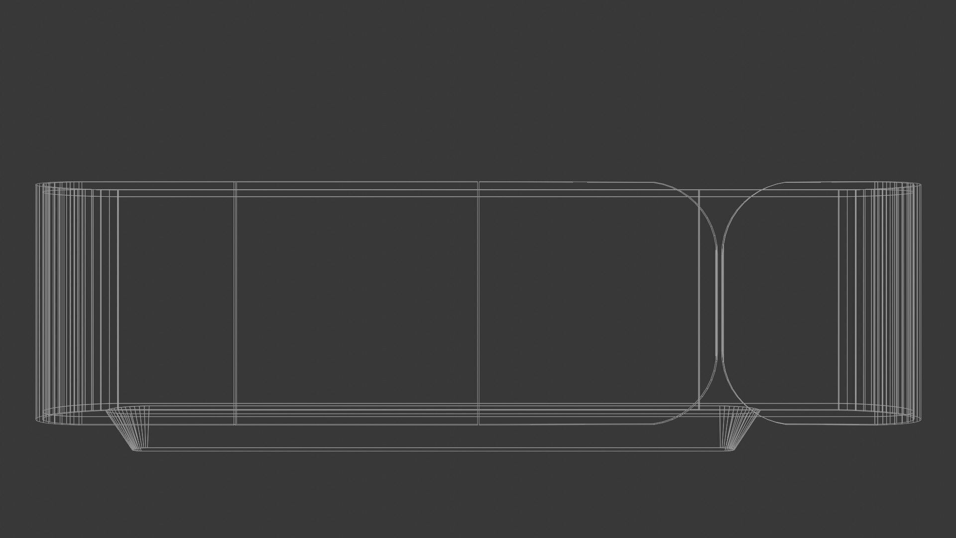 Modern Cabinet Curved Low-poly 3D model_25