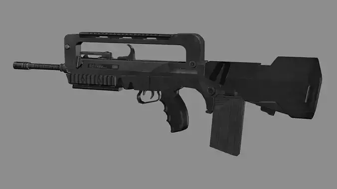 Assault MS2 Bullpup Game Ready Rifle Low Poly 3D Model Low-poly 3D model