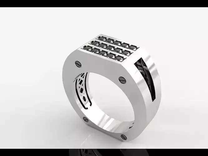 White gold wedding rings for men with diamond