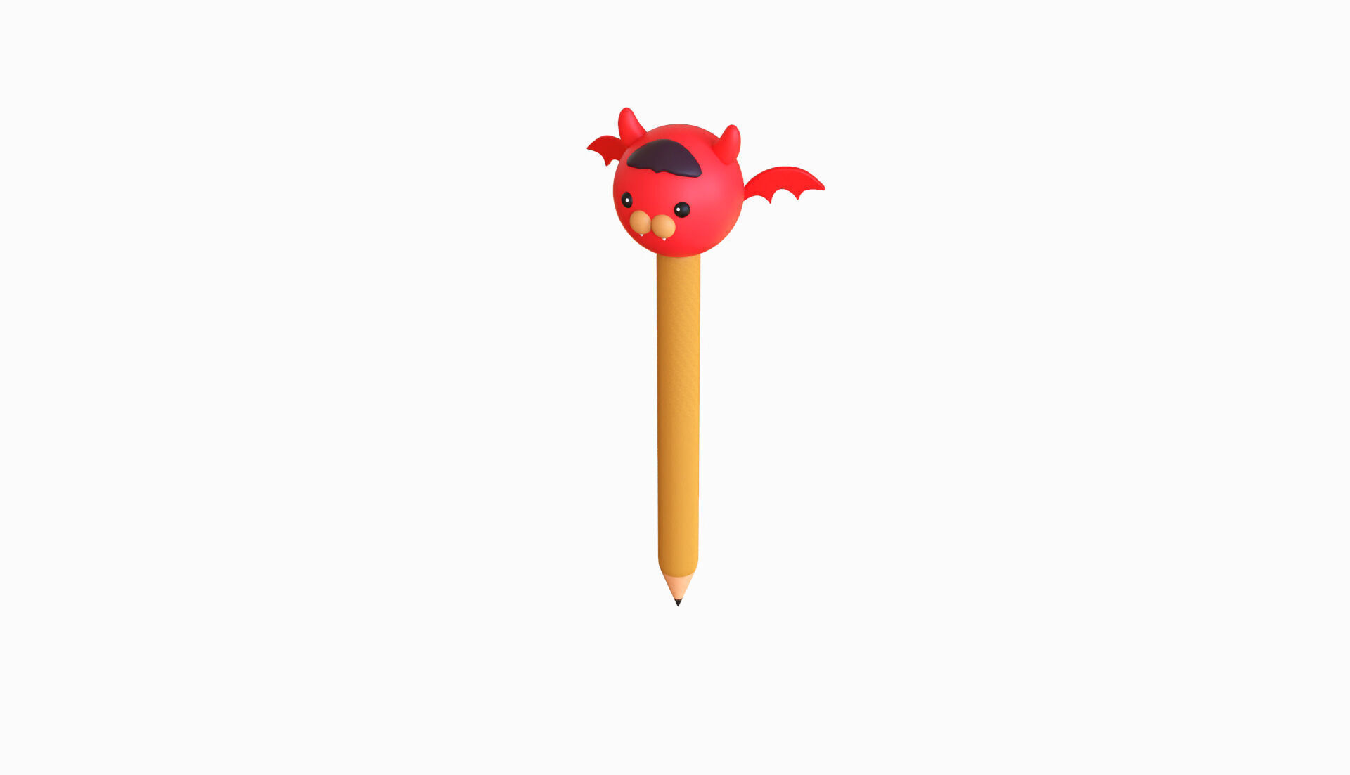 Pencil Devil school supplies Low-poly 3D model_7