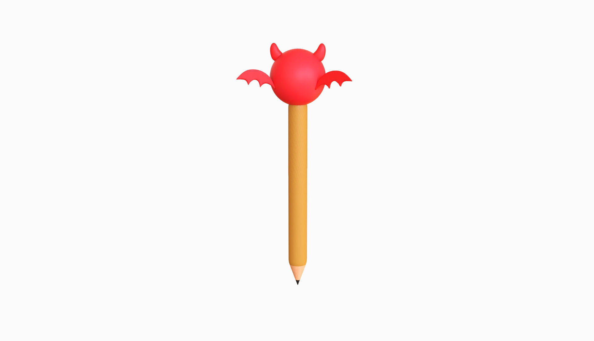 Pencil Devil school supplies Low-poly 3D model_6