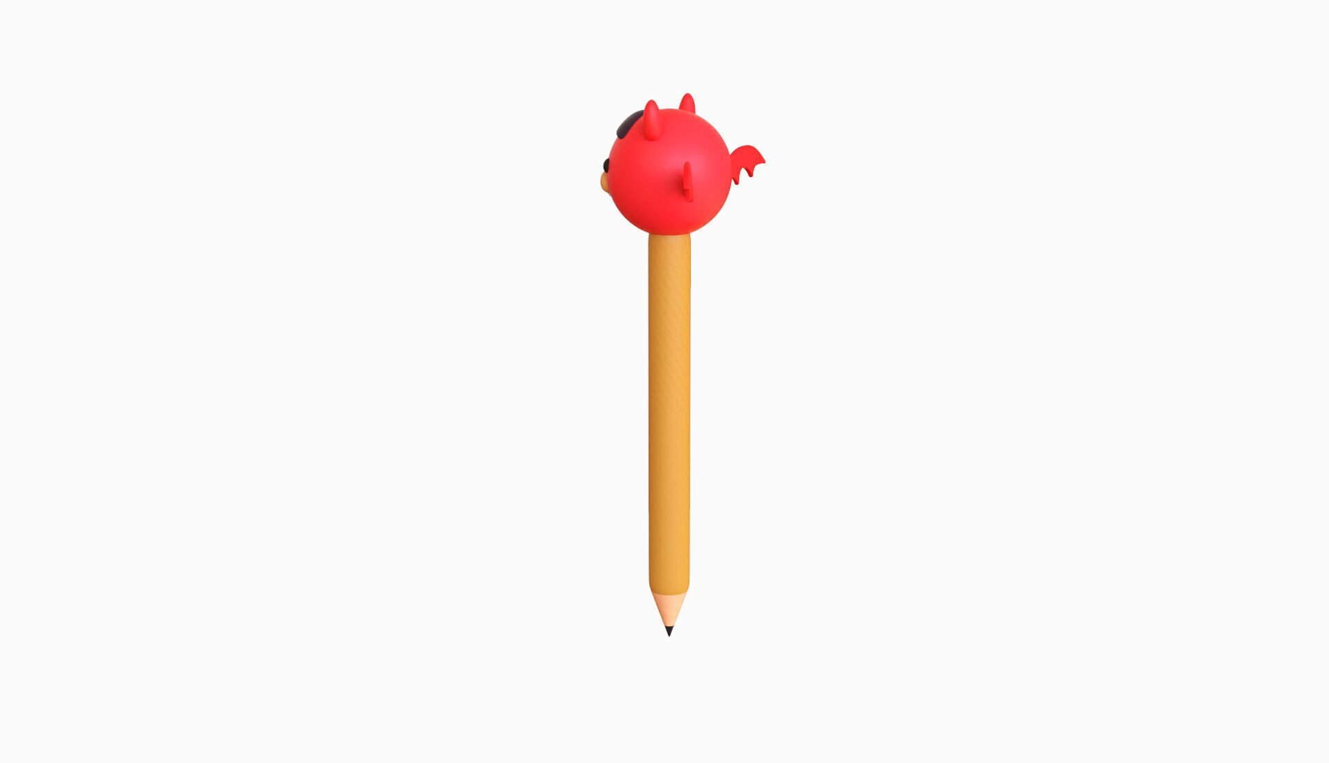 Pencil Devil school supplies Low-poly 3D model_5