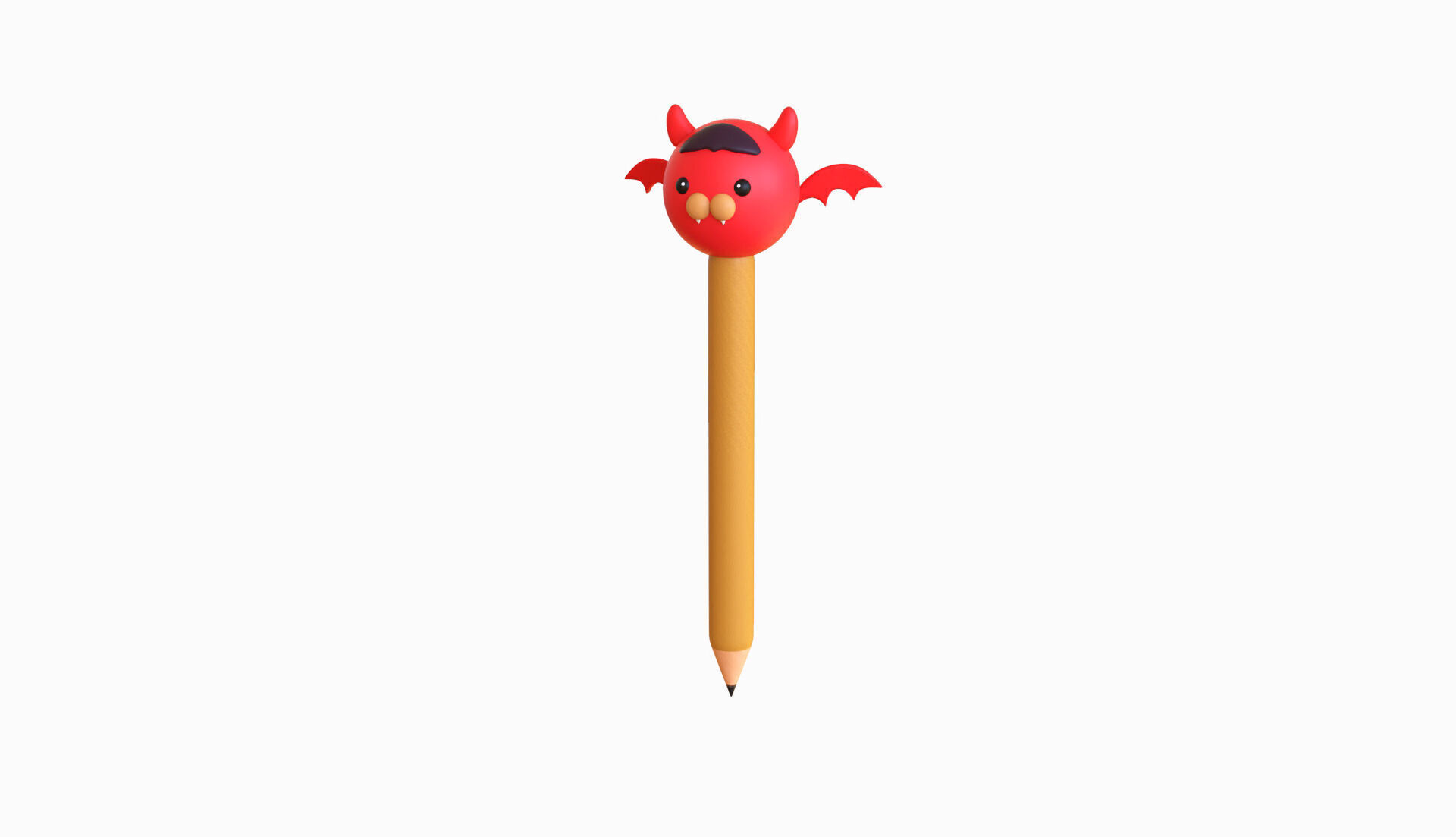 Pencil Devil school supplies Low-poly 3D model_2