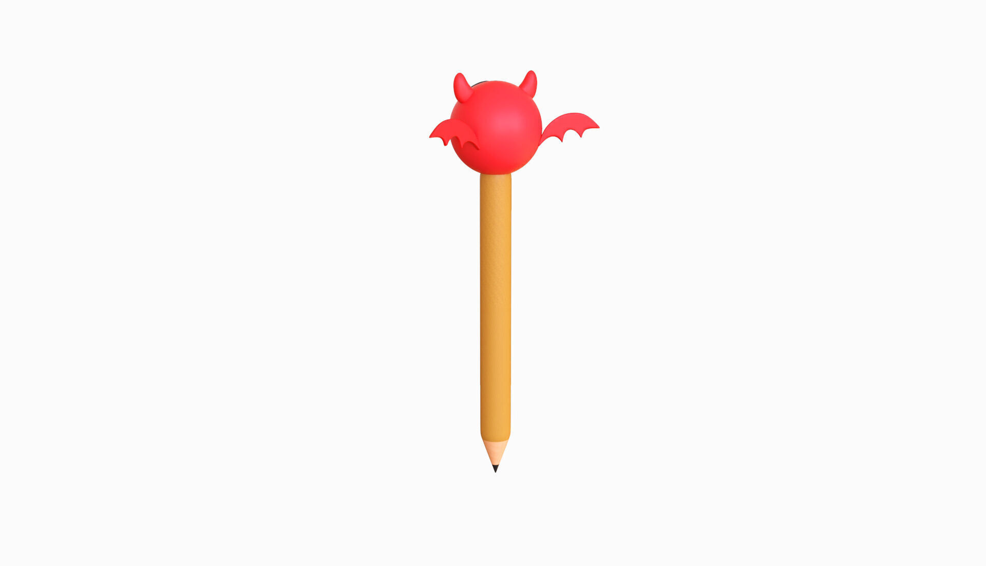 Pencil Devil school supplies Low-poly 3D model_3