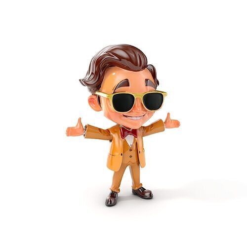 Stylish Young Gentleman D Character Rigged and Animated Low-poly 3D model