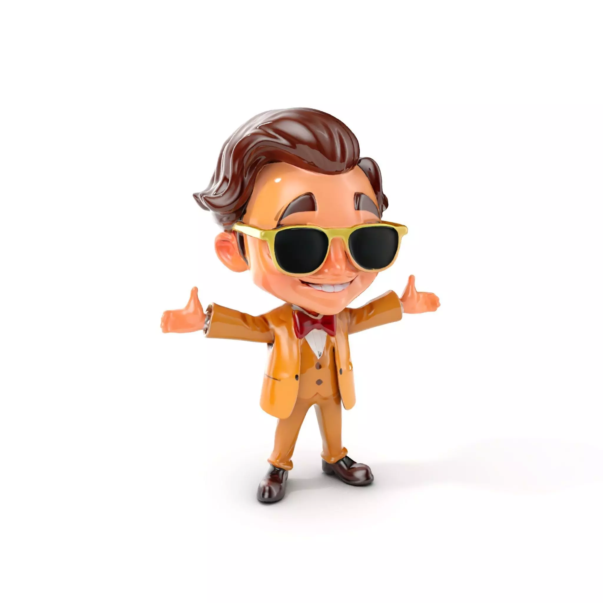 Stylish Young Gentleman D Character Rigged and Animated Low-poly 3D model