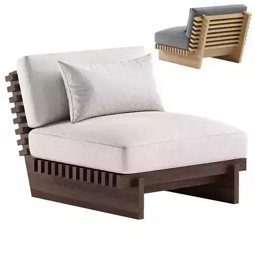 Taiko Stained Teak Outdoor Lounge Chair