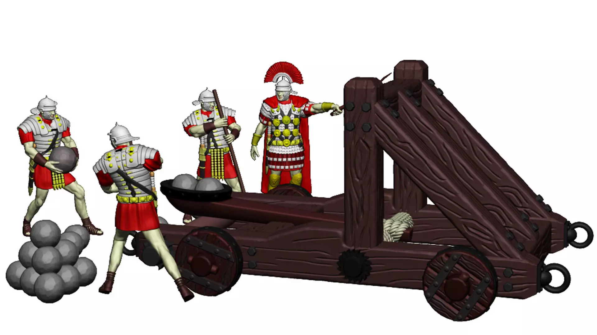 Roman catapult plus 4 models 3D print model