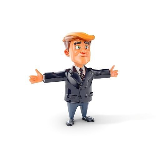 Businessman Character Rigged and Animated D Model Low-poly 3D model