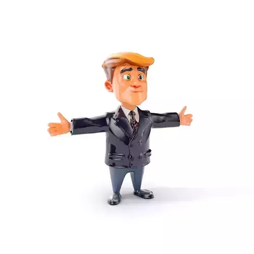 Businessman Character Rigged and Animated D Model Low-poly 3D model