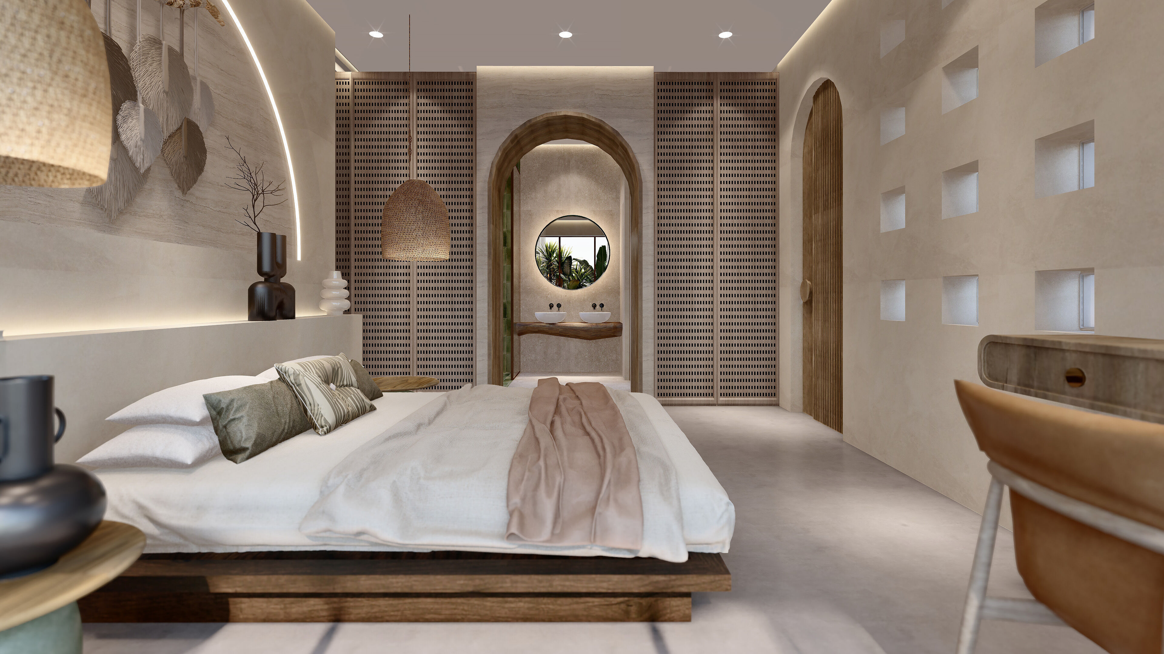 Wabi sabi style modern vacation apartement sketchup design 3D model_2