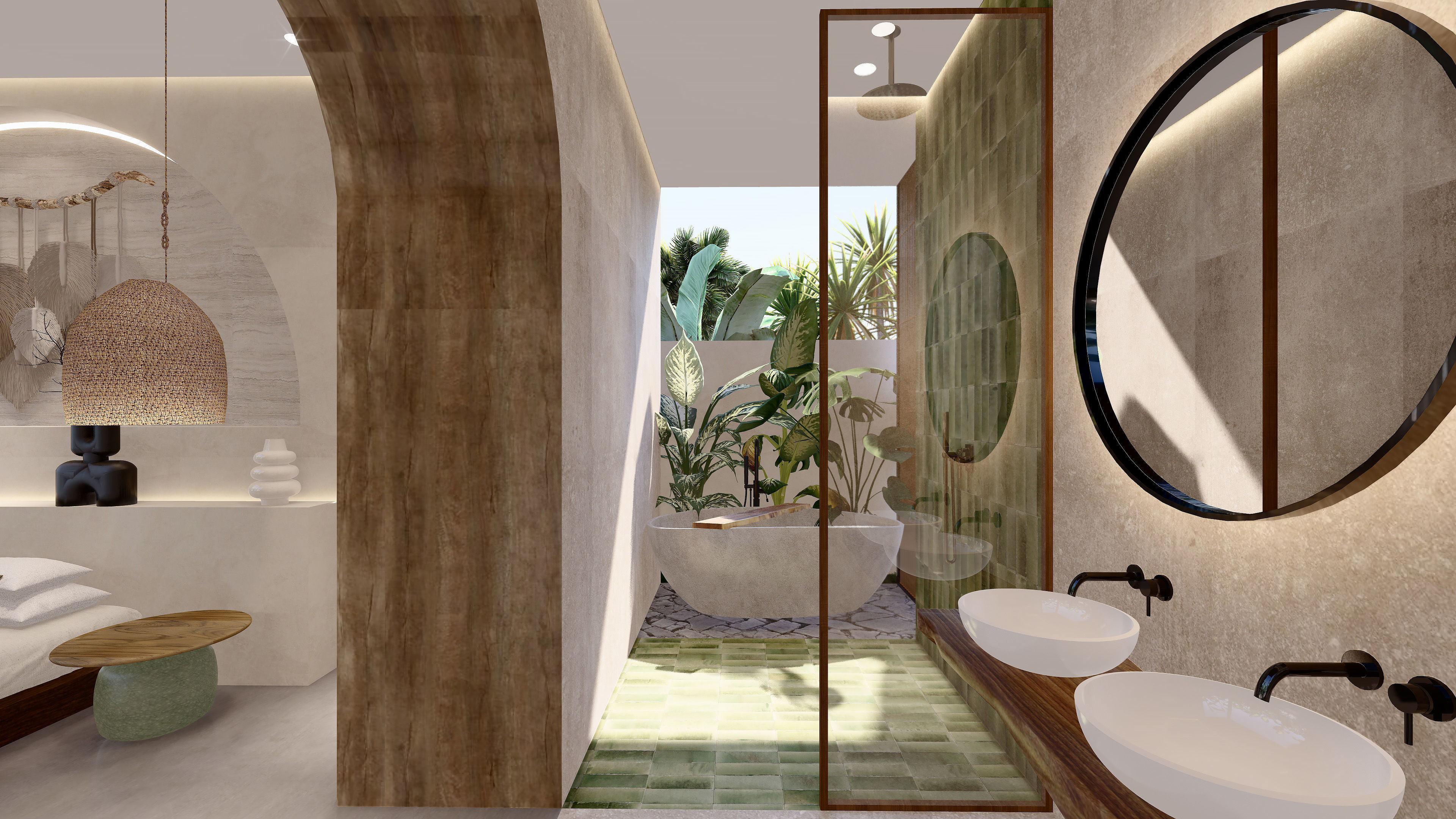 Wabi sabi style modern vacation apartement sketchup design 3D model_5